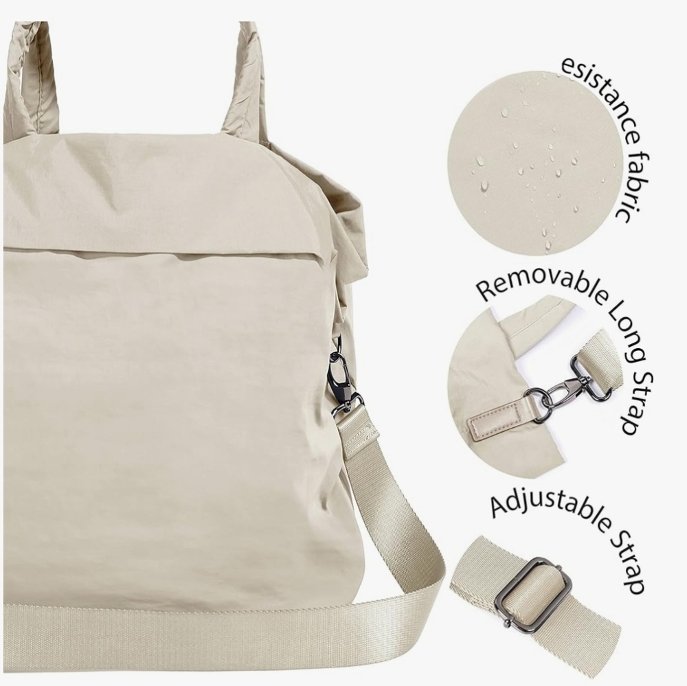 ODODOS 19L Multi Hobo Bag 2.0 - Ivory Beige - Versatile 3-Way Tote - Picture 6 of 10